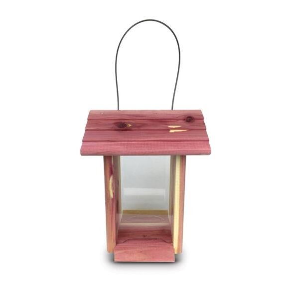 Bird Hopper Red Cedar, Dinette Wild Birds Hopper Feeder, 1.25 lb. Seed Capacity - Picture 1 of 6